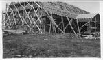 Construction of the Big Piney Community Hall. The date October 6, 1934 is on the back of this photo.